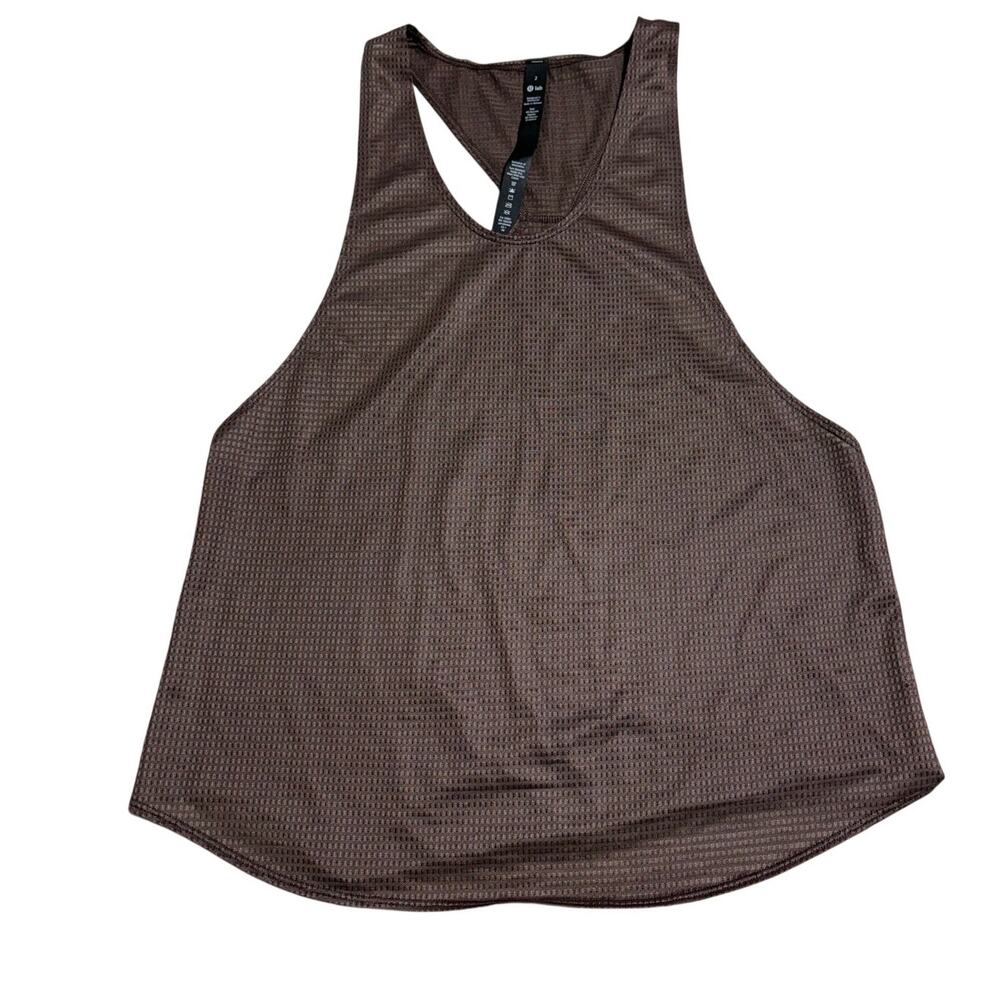 Lululemon Lab Grid Mesh Singlet Size 2 Graphic Twilight Rose Tank Terra Cosmos